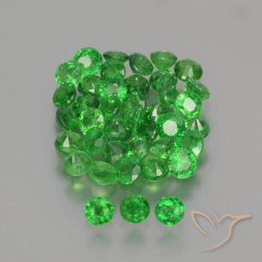 Gemas de Granate tsavorita Verde claro natural de 2.85 ct, Redondo, VS-SI