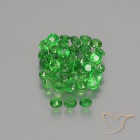 Gemas de Granate tsavorita Verde claro natural de 2.85 ct, Redondo, VS-SI