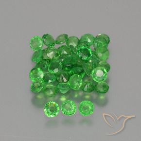 Gemas de Granate tsavorita Verde claro natural de 2.46 ct, Redondo, VS-SI
