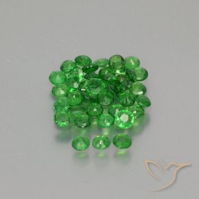 Gemas de Granate tsavorita Verde medio natural de 2.37 ct, Redondo, VS-SI