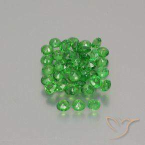 Gemas de Granate tsavorita Verde medio natural de 2.76 ct, Redondo, VS-SI
