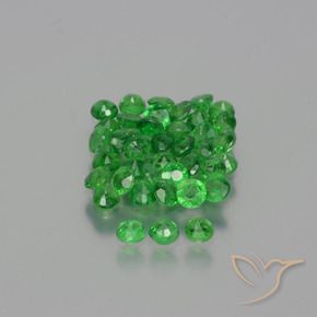 Gemas de Granate tsavorita Verde medio natural de 2.80 ct, Redondo, VS-SI