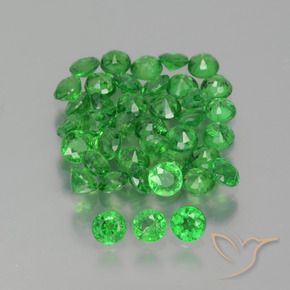Gemas de Granate tsavorita Verde claro natural de 2.84 ct, Redondo, VS-SI