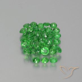 Gemas de Granate tsavorita Verde claro natural de 2.84 ct, Redondo, VS-SI