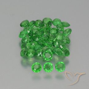Gemas de Granate tsavorita Verde claro natural de 2.37 ct, Redondo, VS-SI