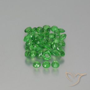 Gemas de Granate tsavorita Verde claro natural de 2.37 ct, Redondo, VS-SI