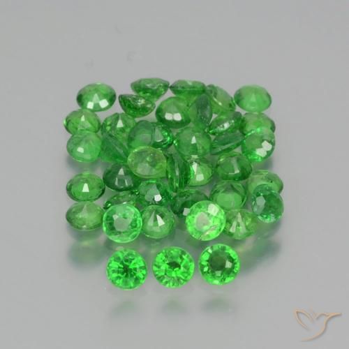 Gemas de Granate tsavorita Verde eléctrico natural de 2.76 ct, Redondo, VS-SI