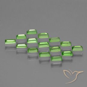 Gemas de Granate tsavorita Verde vivo natural de 1.82 ct, Corte Baguette, VS