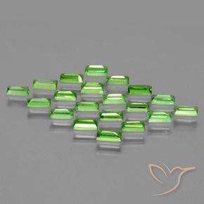 Gemas de Granate tsavorita Verde vivo natural de 2.19 ct, Corte Baguette, VS