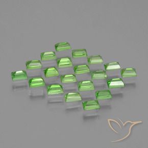 Gemas de Granate tsavorita Verde vivo natural de 1.95 ct, Corte Baguette, VS