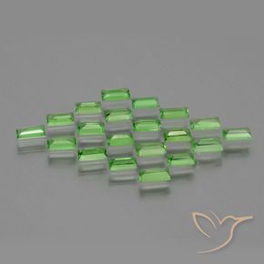 Gemas de Granate tsavorita Verde vivo natural de 2.36 ct, Corte Baguette, VS