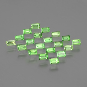 Gemas de granate tsavorita verde natural de 1,90 ct, baguette, VS