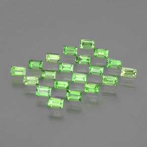 Gemas de granate tsavorita verde natural de 1,90 ct, baguette, VS
