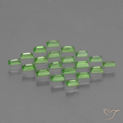 Gemas de Granate tsavorita Verde vivo natural de 1.18 ct, Corte Baguette, VS