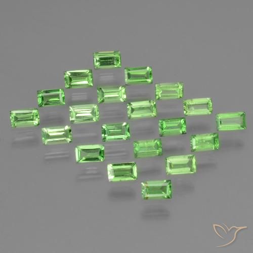 1.66ctw Natural Verde vivo Granate tsavorita, Corte Baguette, VS