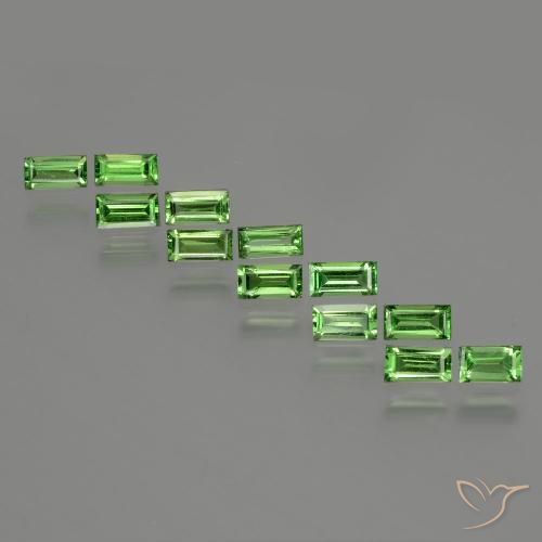 1.71ctw Natural Verde vivo Granate Tsavorita, Corte Baguette, VS