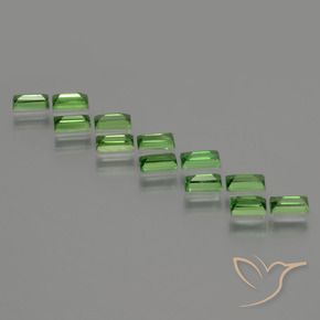 Gemas de Granate tsavorita Verde vivo natural de 1.71 ct, Corte Baguette, VS