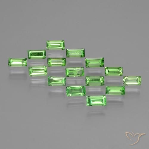 2.40ctw Natural Verde vivo Granate tsavorita, Corte Baguette, VS