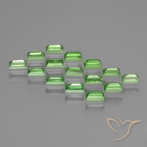 Gemas de Granate tsavorita Verde vivo natural de 2.40 ct, Corte Baguette, VS
