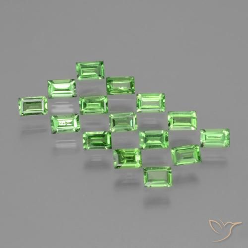 1.48ctw Natural Verde vivo Granate Tsavorita, Corte Baguette, VS