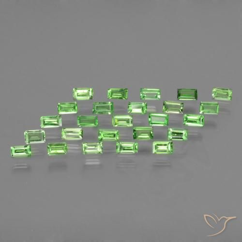 1.62ctw Natural Verde vivo Granate tsavorita, Corte Baguette, VS