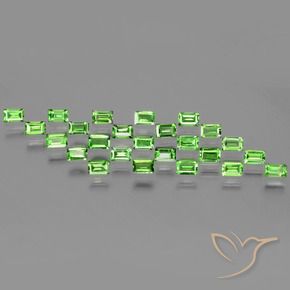 Gemas de Granate tsavorita Verde vivo natural de 2.38 ct, Corte Baguette, VS