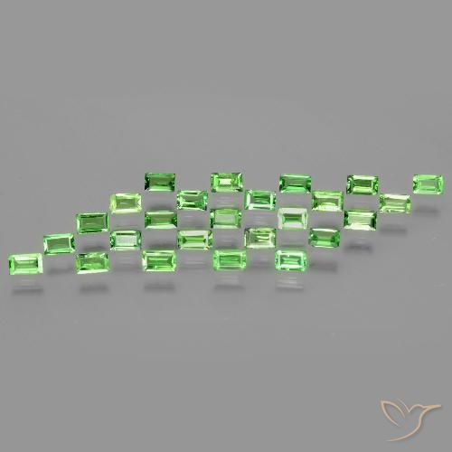 1.99ctw Natural Verde vivo Granate tsavorita, Corte Baguette, VS