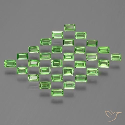 1.89ctw Natural Verde vivo Granate tsavorita, Corte Baguette, VS