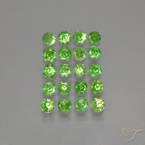 Gemas de granate tsavorita verde natural de 1,56 ct, corte redondo, VS