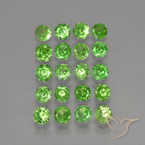 Gemas de granate tsavorita verde natural de 1,56 ct, corte redondo, VS