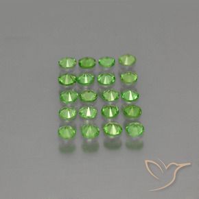 Gemas de granate tsavorita verde natural de 1,56 ct, corte redondo, VS