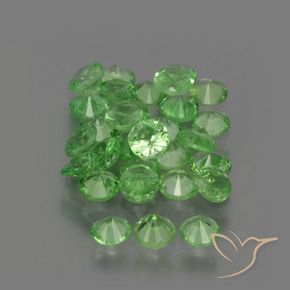 Gemas de Granate tsavorita Verde vivo natural de 2.51 ct, Redondo, VS
