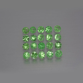 Gemas de granate tsavorita verde natural de 1,61 ct, corte redondo, VS