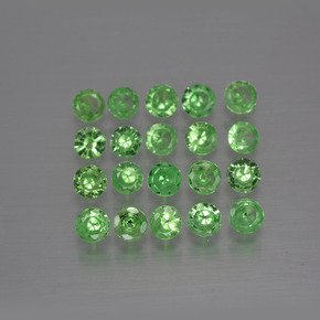 Gemas de granate tsavorita verde natural de 1,61 ct, corte redondo, VS