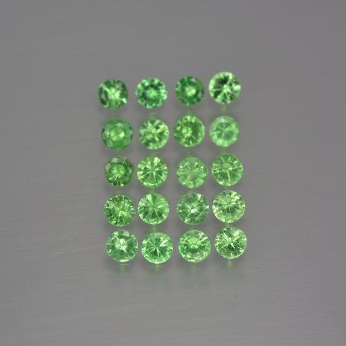 Gemas de granate tsavorita Verde vivo natural de 1.94 ct, Corte Redondo, VS