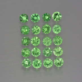 Gemas de granate tsavorita Verde vivo natural de 1.94 ct, Corte Redondo, VS