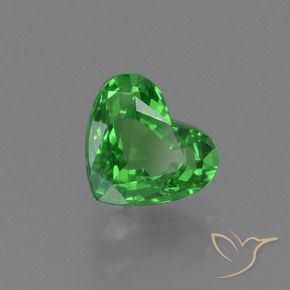 Granate tsavorita Verde medio natural de 1.10 ct, Corazón, VS-SI
