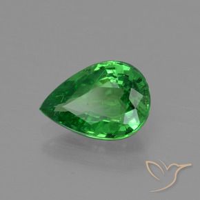Granate tsavorita Verde claro natural de 1.09 ct, En forma de pera, VS-SI