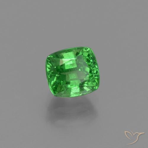 Granate Tsavorita Verde eléctrico natural de 1.18 ct, Forma Cojín, VS-SI