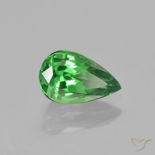Granate tsavorita Verde claro natural de 1.17 ct, En forma de pera, VS