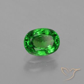 Granate tsavorita Verde medio natural de 0.99 ct, Ovalada, VS-SI