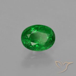 Granate tsavorita Verde medio natural de 0.75 ct, Ovalada, SI