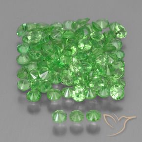 Gemas de Granate tsavorita Verde vivo natural de 4.78 ct, Redondo, VS
