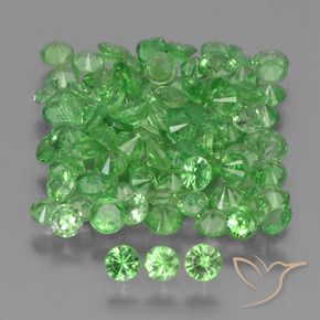 Gemas de Granate tsavorita Verde vivo natural de 5.26 ct, Redondo, VS