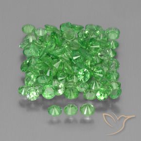 Gemas de Granate tsavorita Verde vivo natural de 5.26 ct, Redondo, VS