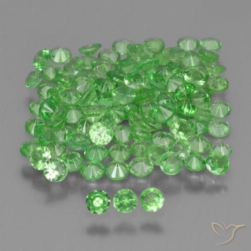 4.66ctw Natural Verde vivo Granate tsavorita, Redondo, VS