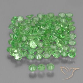 Gemas de Granate tsavorita Verde vivo natural de 4.66 ct, Redondo, VS