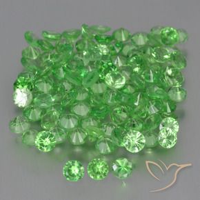 Gemas de Granate tsavorita Verde vivo natural de 4.75 ct, Redondo, VS