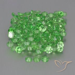 Gemas de Granate tsavorita Verde vivo natural de 4.75 ct, Redondo, VS