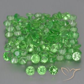 Gemas de Granate tsavorita Verde vivo natural de 4.76 ct, Redondo, VS
